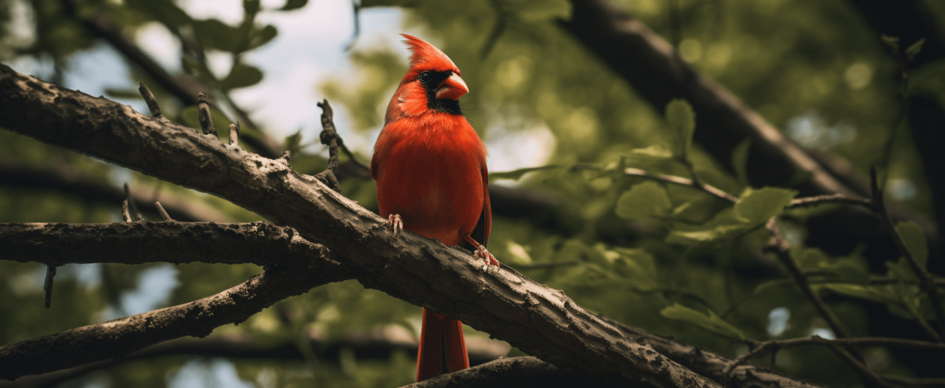 indiana northern cardinal state bird. bird is the color red and sitting on top of a tree branch