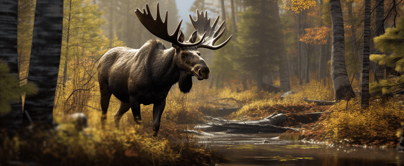 moose in a michigan forest